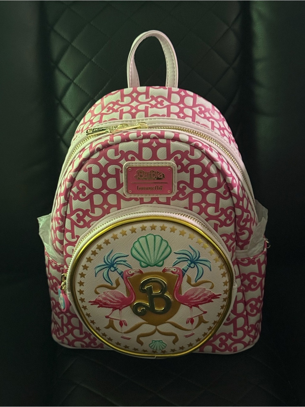 Loungefly Barbie Pink Flamingo Shell Mini Backpack